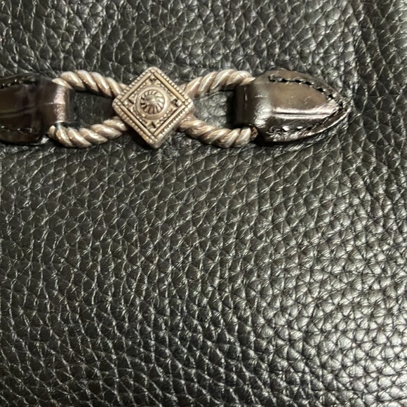 Brighton Black Bag with Red swirl Interior Lining & silver decorative accents - Picture 2 of 16